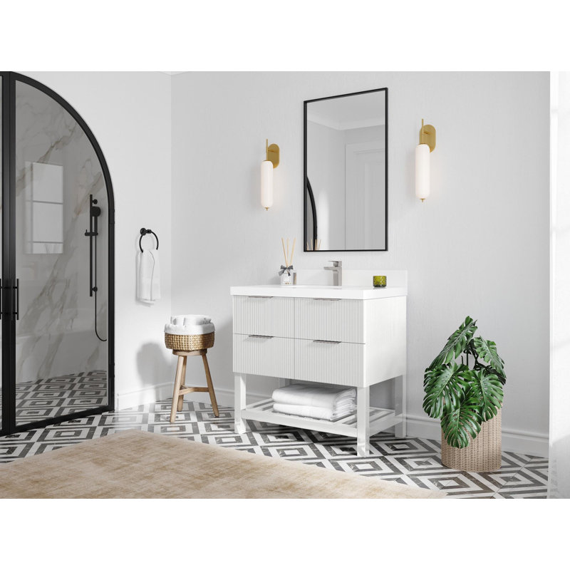 Willow Collections Catalina 36'' Single Bathroom Vanity with Quartz Top ...